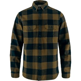 Fjällräven Ãvik Heavy Flannel Shirt Herre XL Brun/Blå-ternet Skjorter